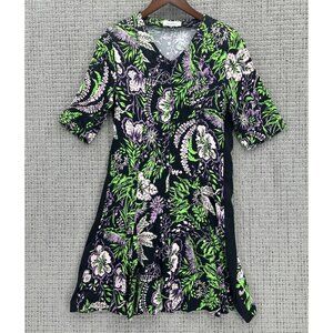 Rodebjer Mini Dress Womens S Multicolor Floral  Short Sleeve Shoulder Pads